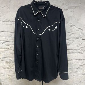 Vintage Steady Last Call Pearl Snap Button Down Western Rockabilly Shirt 2XL